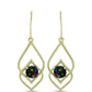 Goldplattierte Silberohrringe mit mitternachtsschwarzem äthiopischen Opal aus Lega Dembi