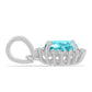 Silberanhänger mit Paraiba Quarz und weißem Topas