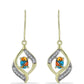 Goldplattierte Silberohrringe mit Austerntürkis und weißem Topas
