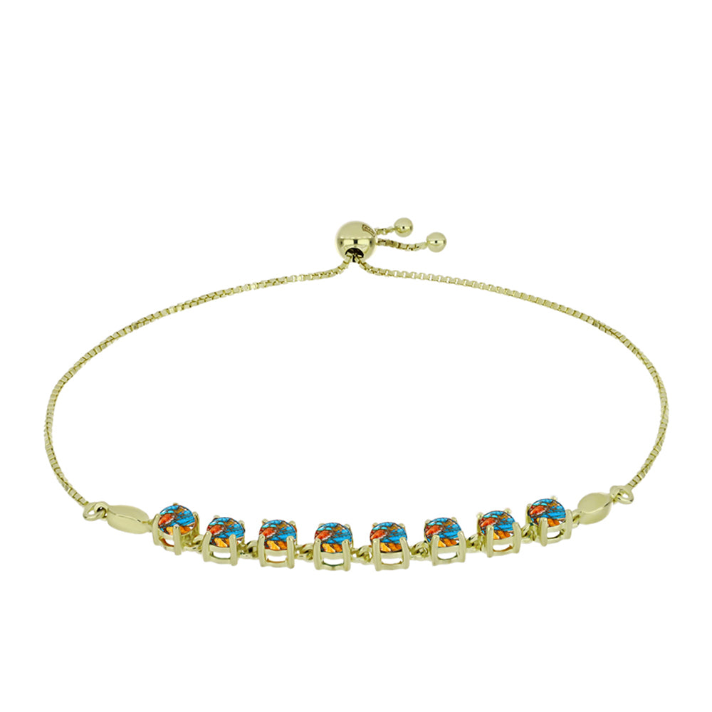 Goldplattiertes Silberarmband mit Austerntürkis