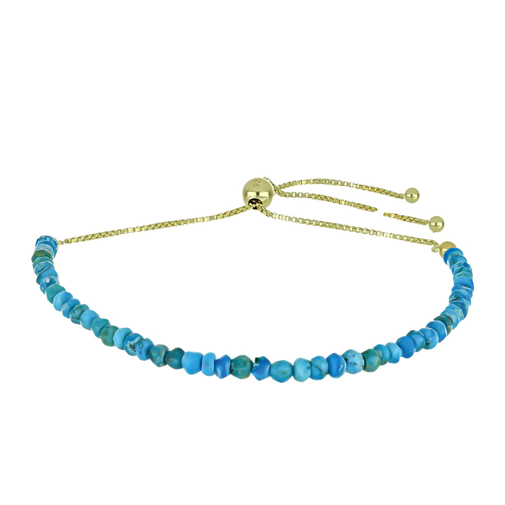 Goldplattiertes Silberarmband mit Austerntürkis 1 