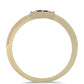 Goldplattierter Silberring mit lila Diamant und weißem Diamant