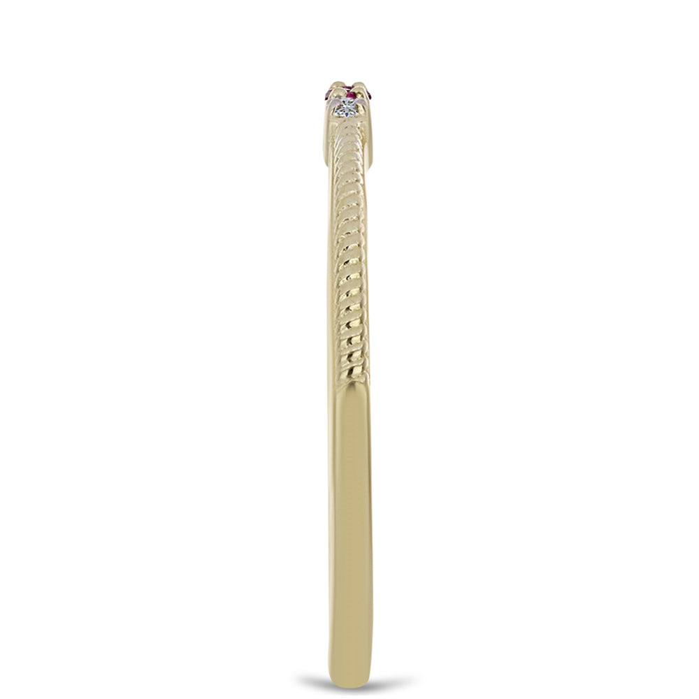 Goldplattierter Silberring mit lila Diamant und weißem Diamant 4 