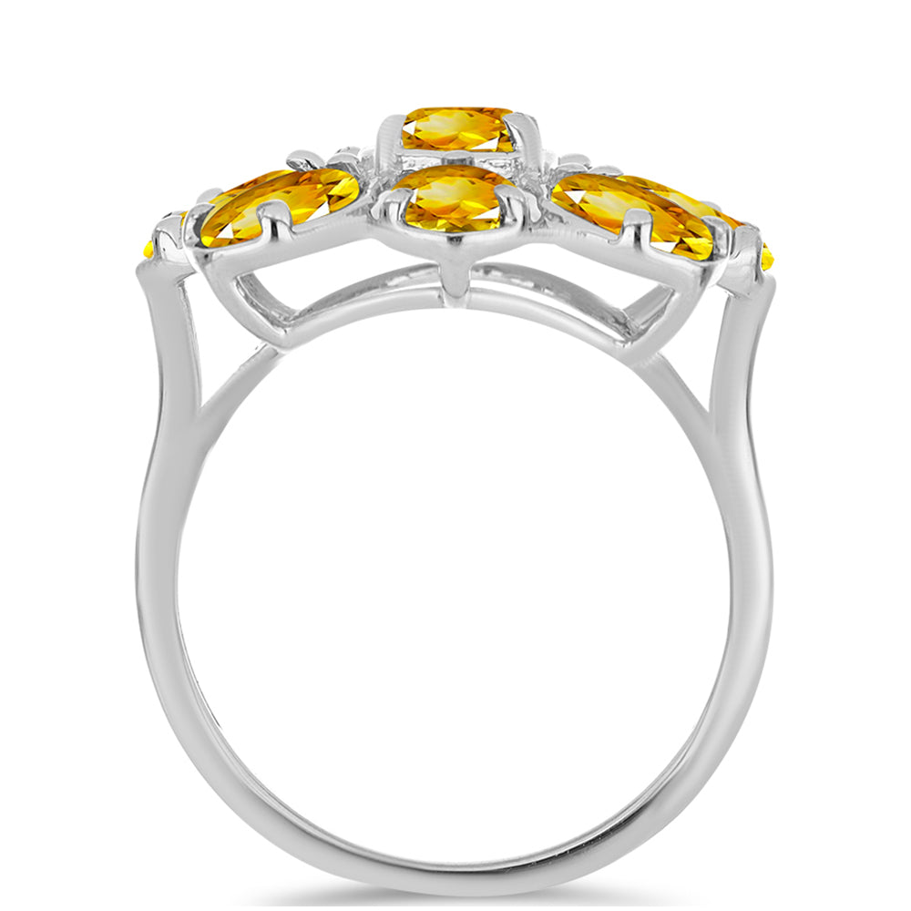 Silberring mit Zitrin aus dem Ural