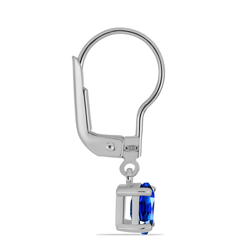 Silberohrringe mit australischem blauem Saphir 2 