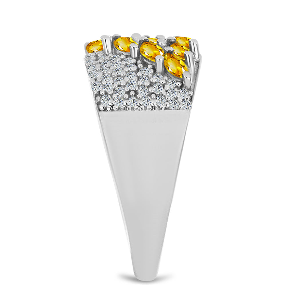 Silberring mit Zitrin aus dem Ural und weißem Topas 4 