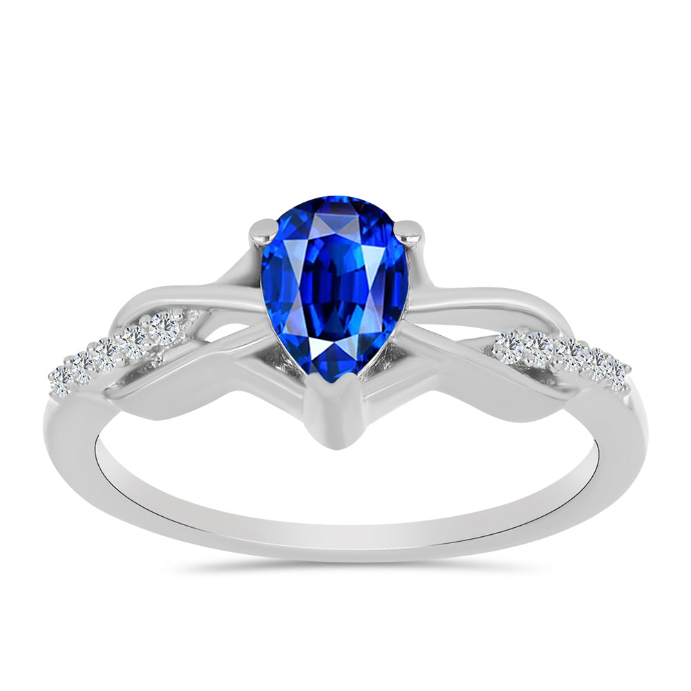 Silberring mit australischem blauem Saphir und weißem Topas