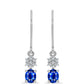 Silberohrringe mit australischem blauem Saphir und weißem Topas