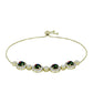 Goldplattiertes Silberarmband mit mitternachtsschwarzem äthiopischen Opal aus Lega Dembi und weißem Topas