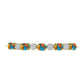 Goldplattiertes Silberarmband mit Austerntürkis und weißem Topas