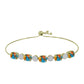 Goldplattiertes Silberarmband mit Austerntürkis und weißem Topas