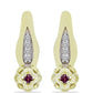 Goldplattierte Silberohrringe mit lila Diamant und weißem Diamant