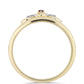 Goldplattierter Silberring mit lila Diamant und weißem Diamant