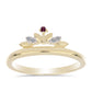Goldplattierter Silberring mit lila Diamant und weißem Diamant