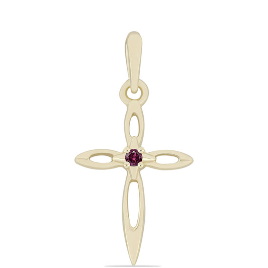 Goldplattierter Silberanhänger mit lila Diamant