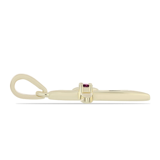 Goldplattierter Silberanhänger mit lila Diamant