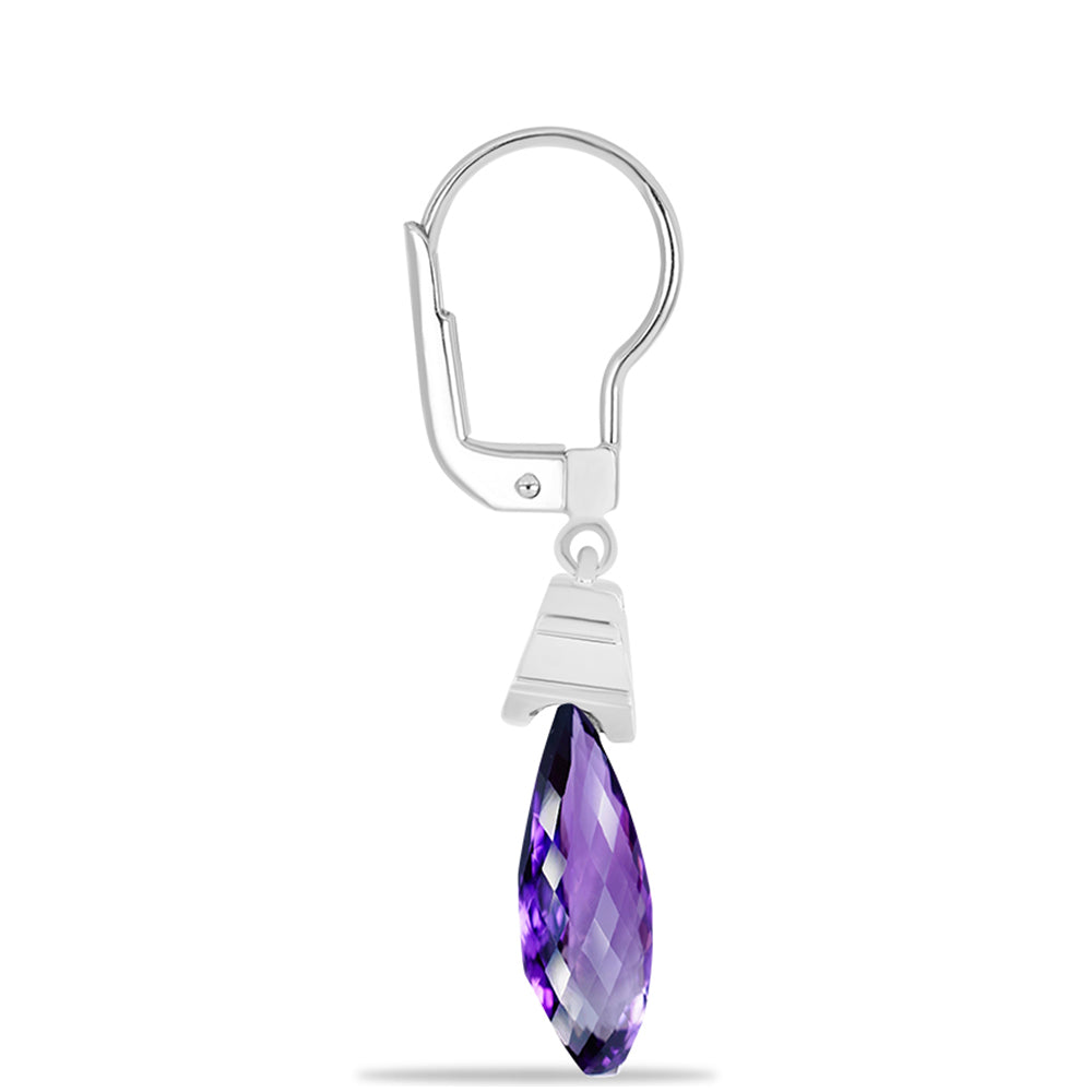 Silberohrringe mit marokkanischem Amethyst und weißem Topas 2 