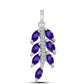 Silberanhänger mit marokkanischem Amethyst und weißem Topas