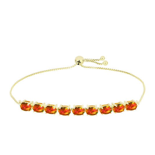 Goldplattiertes Silberarmband mit amerikanischem Feueropal