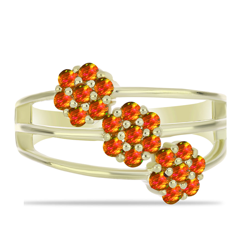 Goldplattierter Silberring mit amerikanischem Feueropal 1 