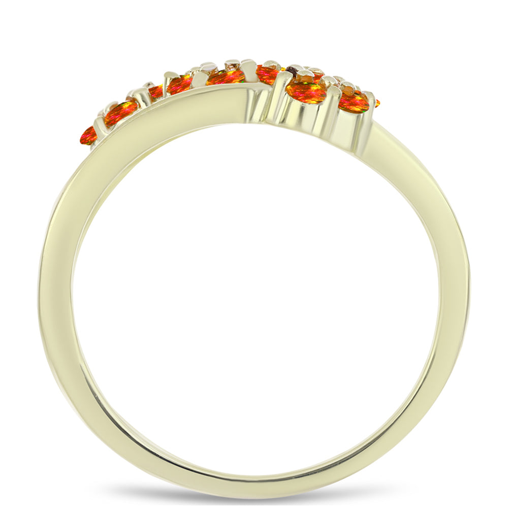 Goldplattierter Silberring mit amerikanischem Feueropal