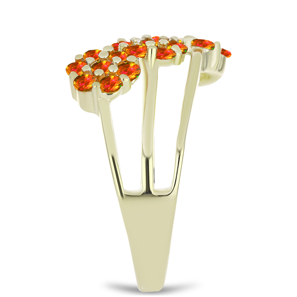 Goldplattierter Silberring mit amerikanischem Feueropal 4 
