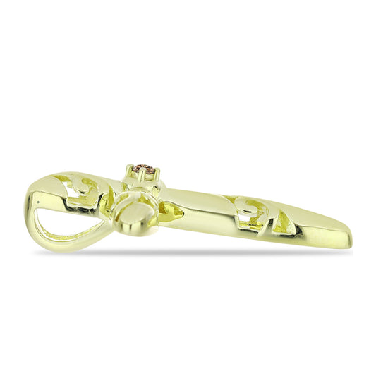 Goldplattierter Silberanhänger mit Champagner-Diamant