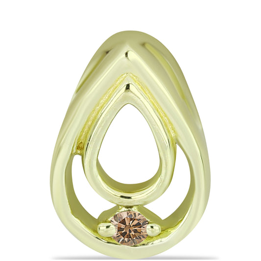 Goldplattierter Silberanhänger mit Champagner-Diamant