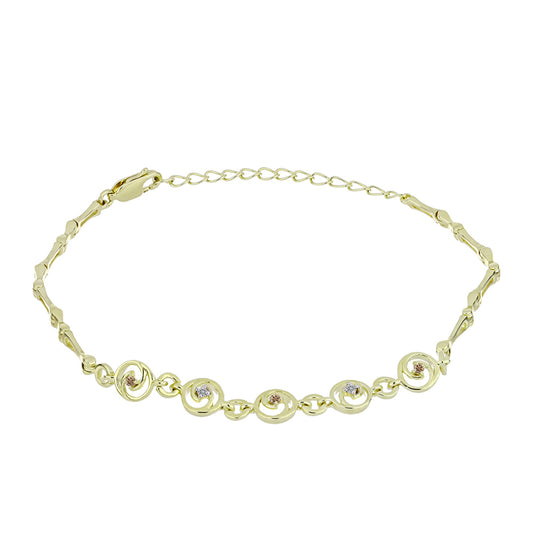 Goldplattiertes Silberarmband mit Champagner-Diamant und weißem Diamant