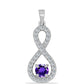 Silberanhänger mit marokkanischem Amethyst und weißem Topas