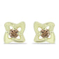 Goldplattierte Silberohrringe mit Champagner-Diamant