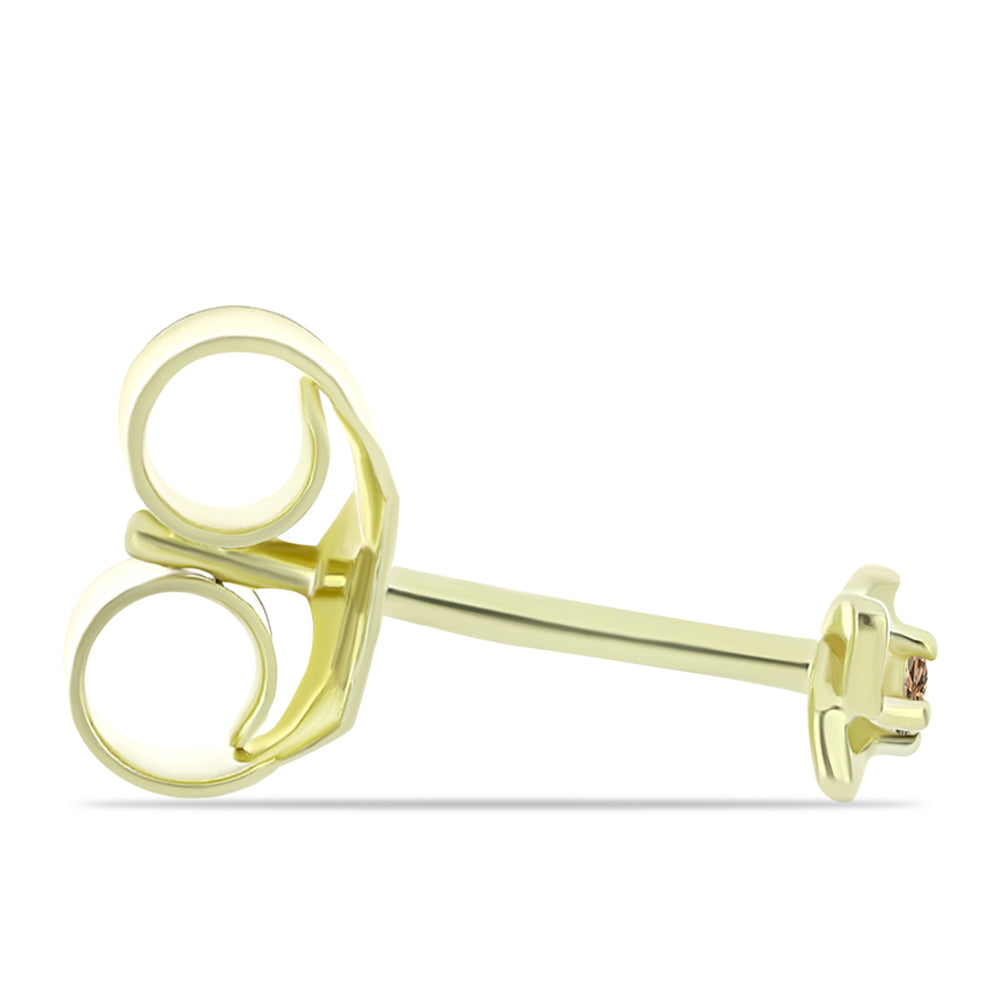 Goldplattierte Silberohrringe mit Champagner-Diamant 2 