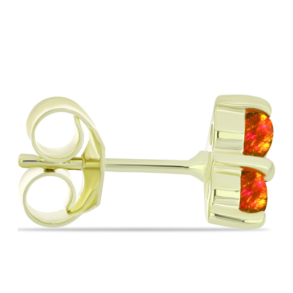 Goldplattierte Silberohrringe mit amerikanischem Feueropal 2 