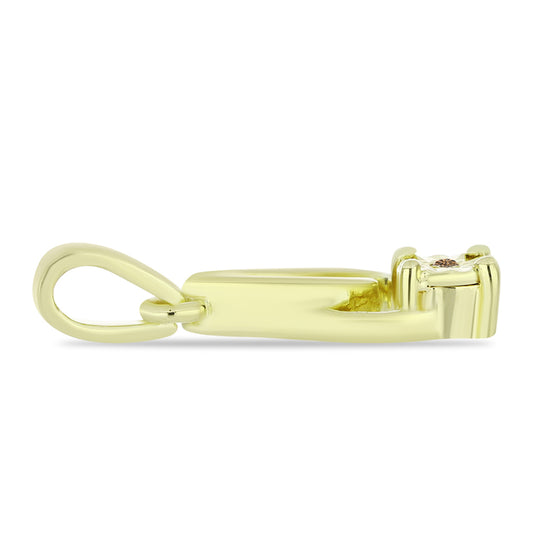 Goldplattierter Silberanhänger mit Champagner-Diamant