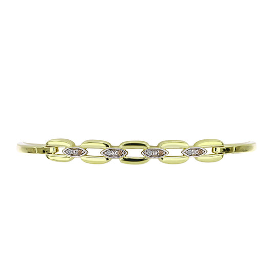 Goldplattiertes Silberarmband mit Champagner-Diamant und weißem Diamant