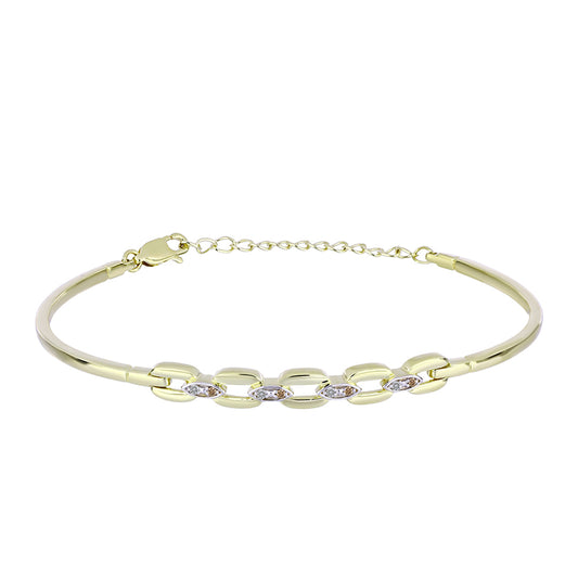 Goldplattiertes Silberarmband mit Champagner-Diamant und weißem Diamant