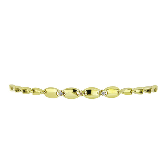 Goldplattiertes Silberarmband mit Champagner-Diamant und weißem Diamant