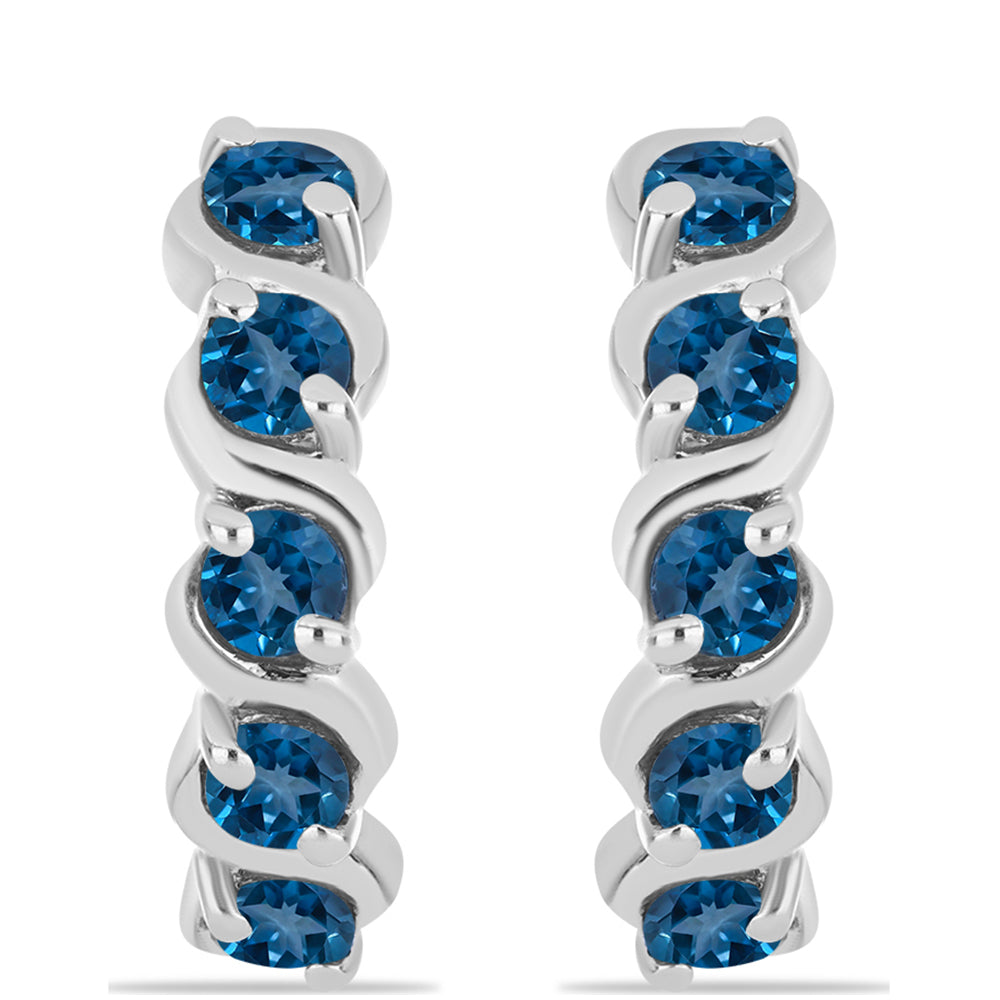 Silberohrringe mit londonblauem Topas