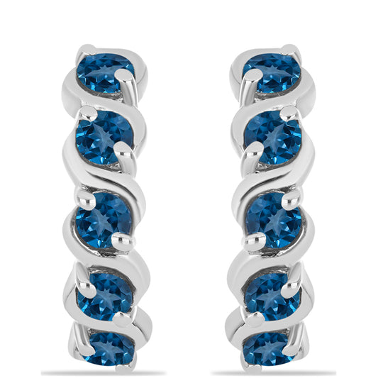 Silberohrringe mit londonblauem Topas