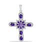 Silberanhänger mit marokkanischem Amethyst und weißem Topas
