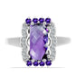 Silberring mit marokkanischem Amethyst und weißem Topas