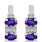 Silberohrringe mit marokkanischem Amethyst und weißem Topas