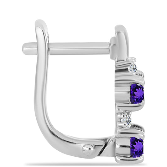 Silberohrringe mit marokkanischem Amethyst und weißem Topas