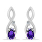 Silberohrringe mit marokkanischem Amethyst und weißem Topas
