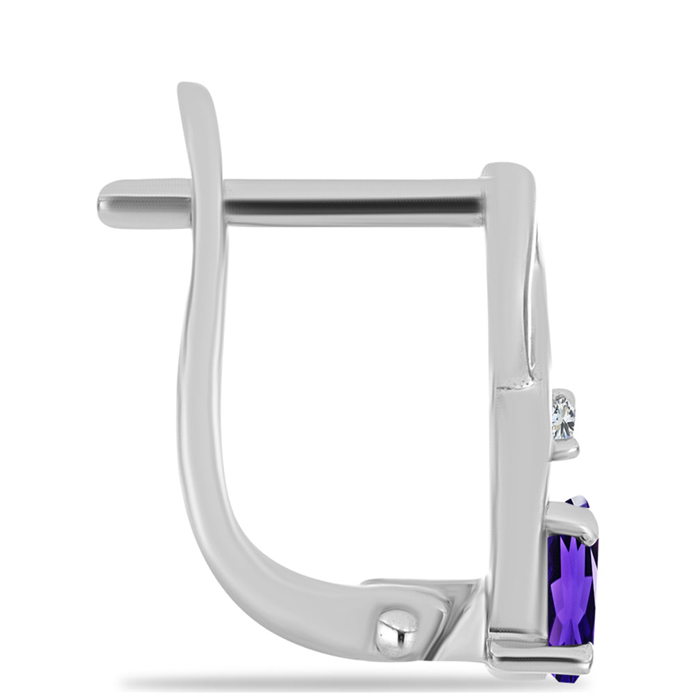 Silberohrringe mit marokkanischem Amethyst und weißem Topas