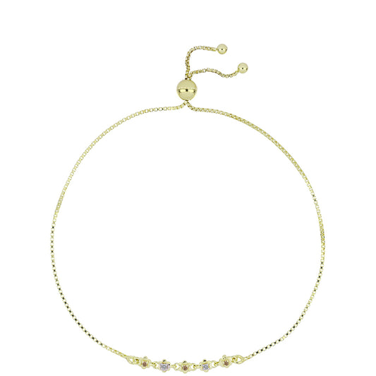 Goldplattiertes Silberarmband mit Champagner-Diamant und weißem Diamant