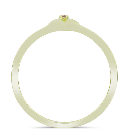Goldplattierter Silberring mit Champagner-Diamant