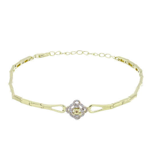 Goldplattiertes Silberarmband mit Champagner-Diamant und weißem Diamant