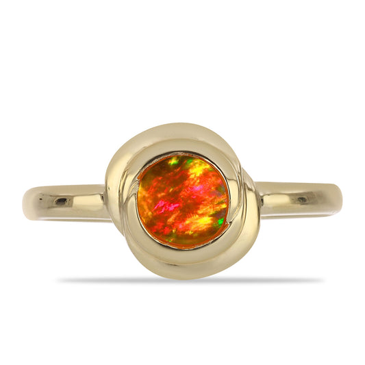 Goldplattierter Silberring mit amerikanischem Feueropal