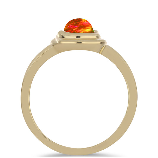 Goldplattierter Silberring mit amerikanischem Feueropal
